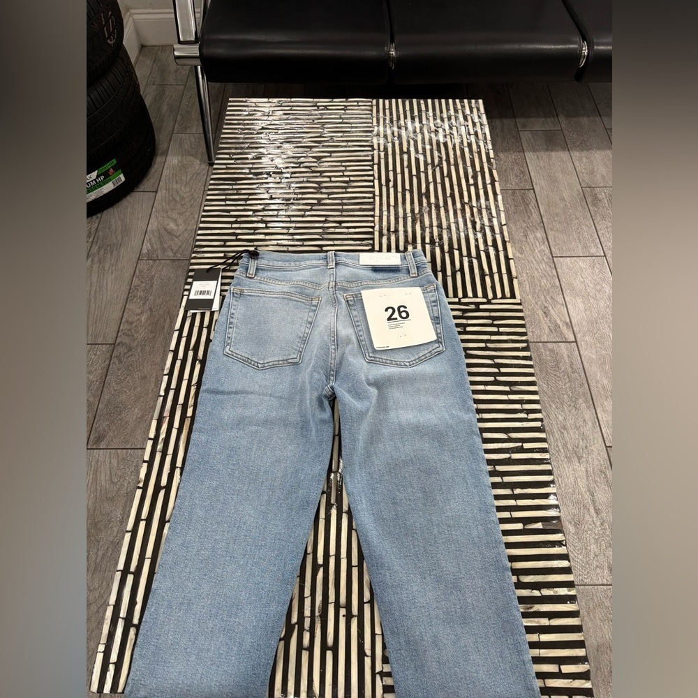 NWT. RE/DONE Originals High Rise Ankle Crop Stretch in Mid 90s Wash. Size 26 - Picture 3 of 11